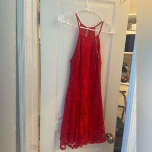 Red lace dress